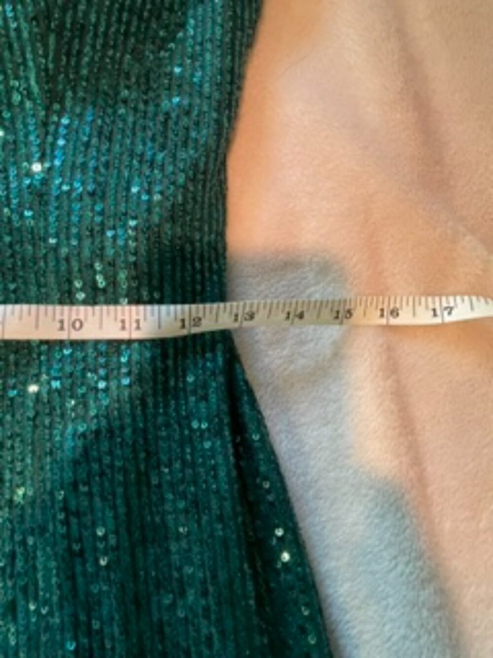 Dark Green mini dress, spaghetti straps, 100% embellished with sparkle size 6 - Picture 6 of 6